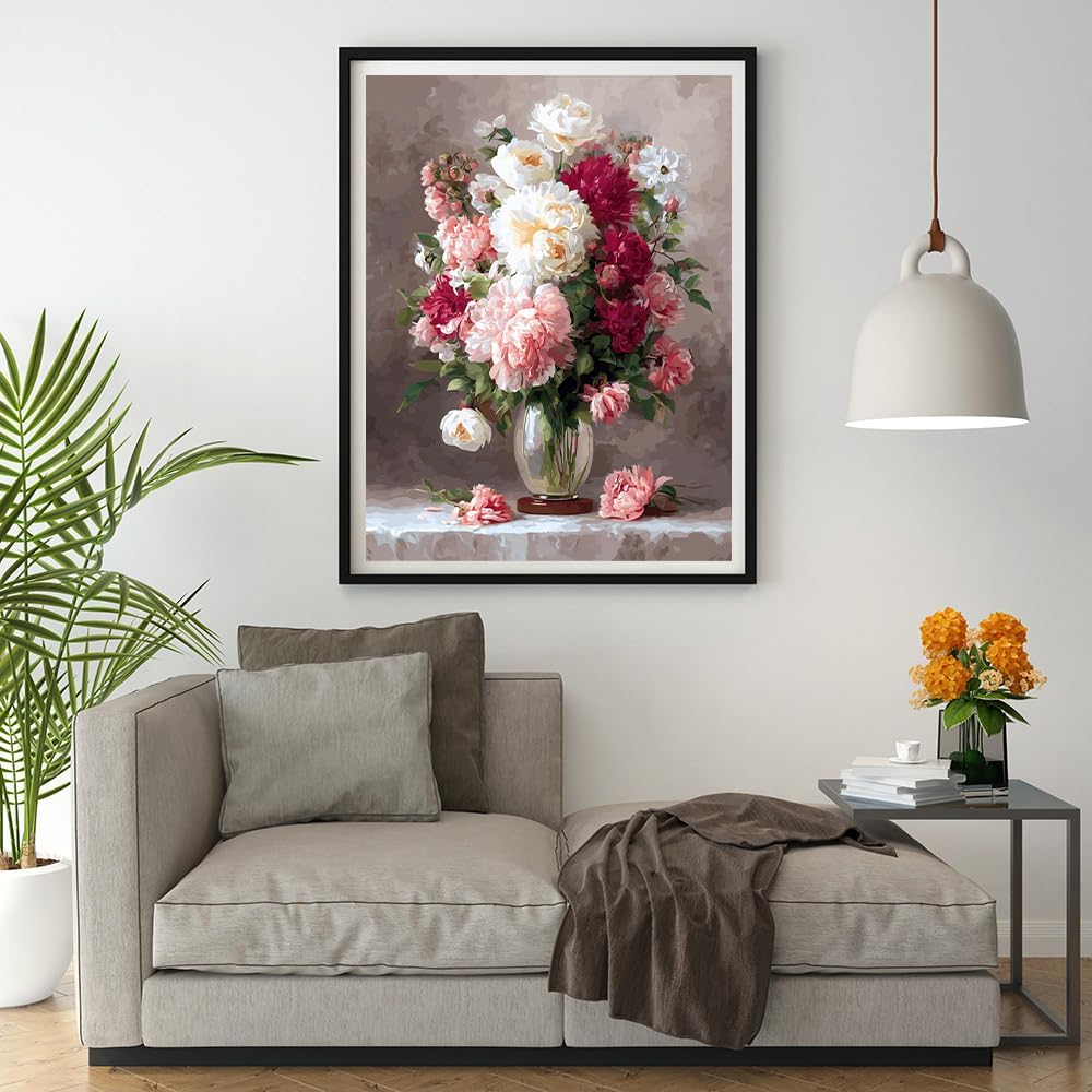 Moohue 14 ct Counted Cross Stitch Kits for Adults Flowers Cross Stitch Patterns Stamped Printed Cross Stitch Kits (Flowers 16)