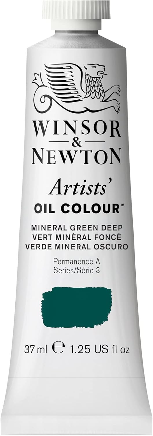 Winsor & Newton Artists' Oil Color, 37ml (1.25 oz) Tube, Mineral Green Deep