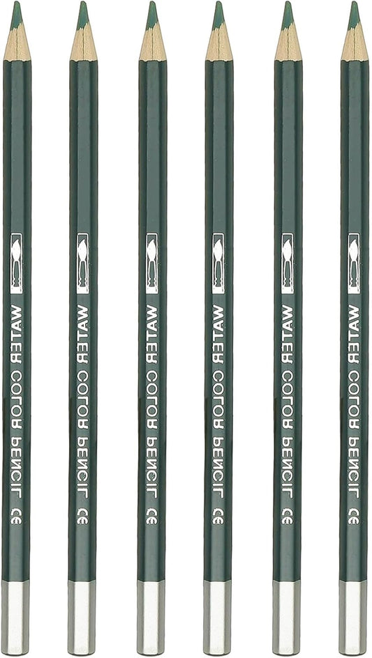 PATIKIL Watercolor Pencil, 6Pcs Water Soluble Pencils for Blending, Coloring, Sketch Drawing, Painting, Dark Green