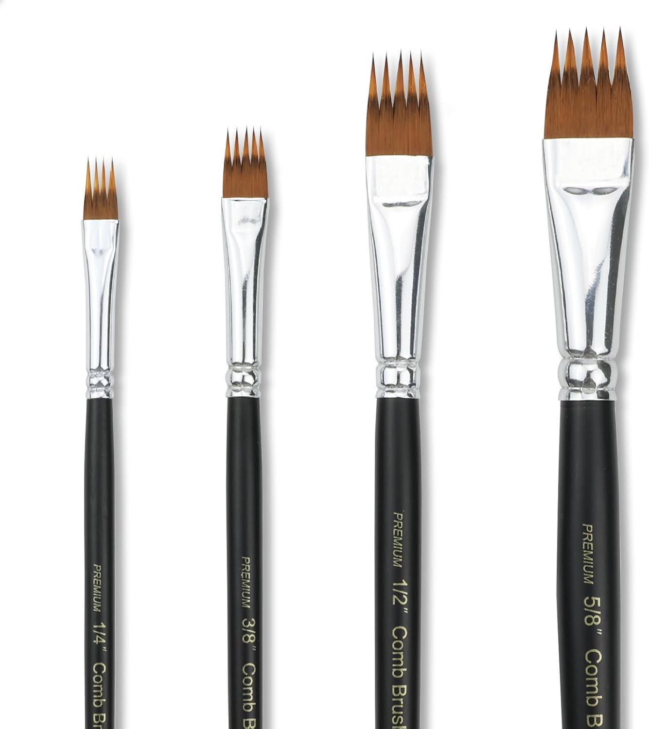 Paint Brush Comb Set - 4PCS Professional Grainer Brushes for Acrylic Painting, Oil & Watercolor - Texture Brushes for Artists & Beginners, Short Handle