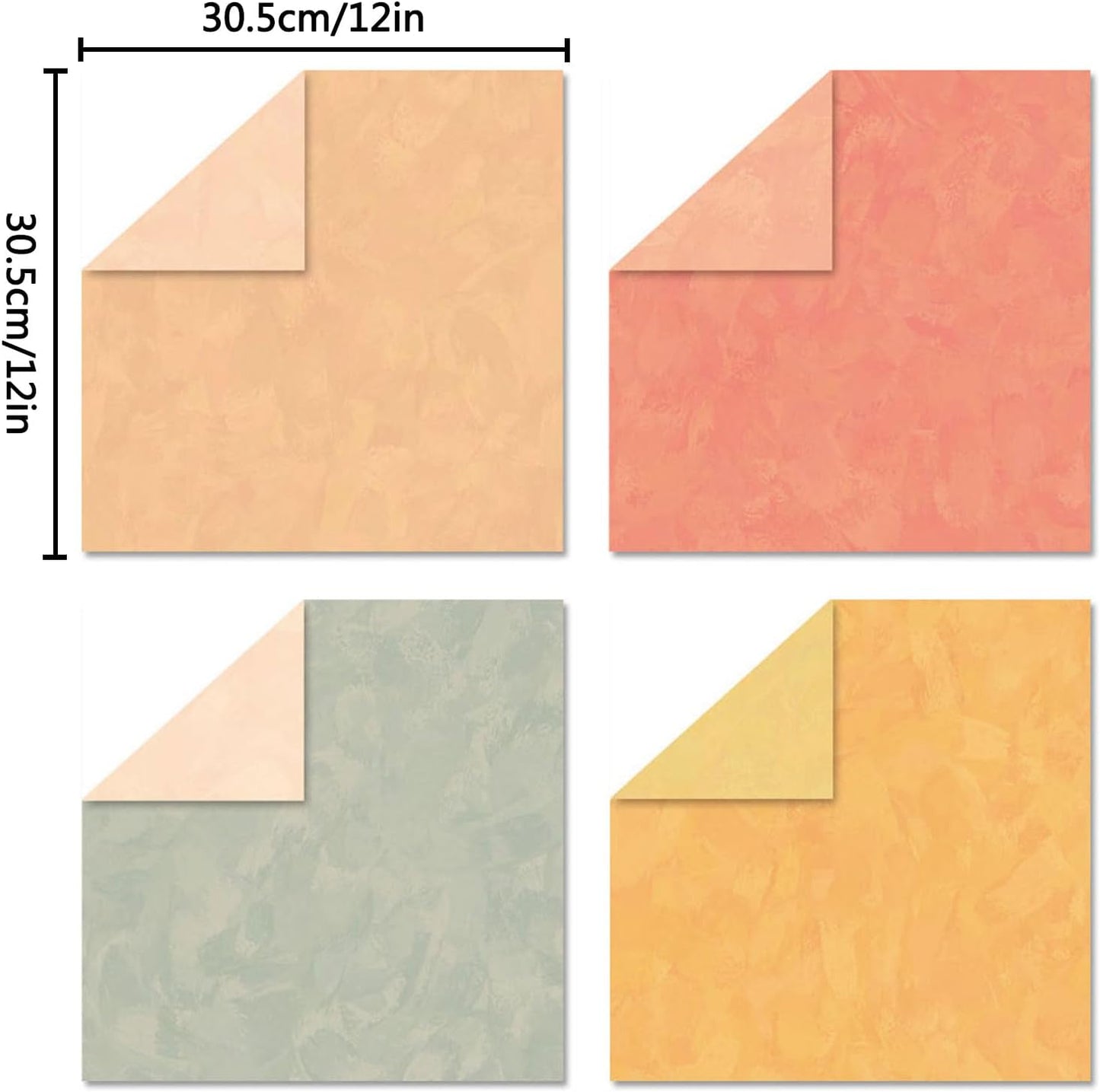 Scrapbook Paper 12x12 Solid Colors, 24 Sheets/24 Designs Double-Sided Colorful Summer Style Scrapbook Paper Pad, Decorative Paper for Junk Journals Greeting Cards Decoration (Summer, 12x12 in)