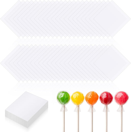 PEASUG 120 PCS Clear Cellophane Wrap, Cellophane Sheets, 7.5x7.5 Inches Cello Sheets, Clear Wrapping Paper for DIY Crafts Project, Art, Lights, Window Decoration