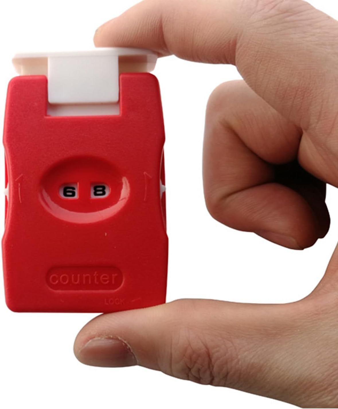 RUIAN Knitting Counter Stitch Needle Marking Tool Mini Crochet Stitch Counter Knitting Stitch Counter Plastic Knit Stitch Counter (2Pcs,Red)