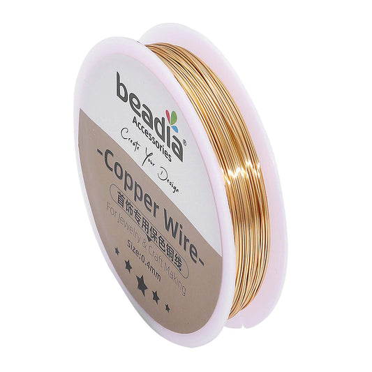 KC Gold Copper Wire 0.4mm Bead Cord for Bracelet Necklace Charm Beading Jewelry Making 27yard
