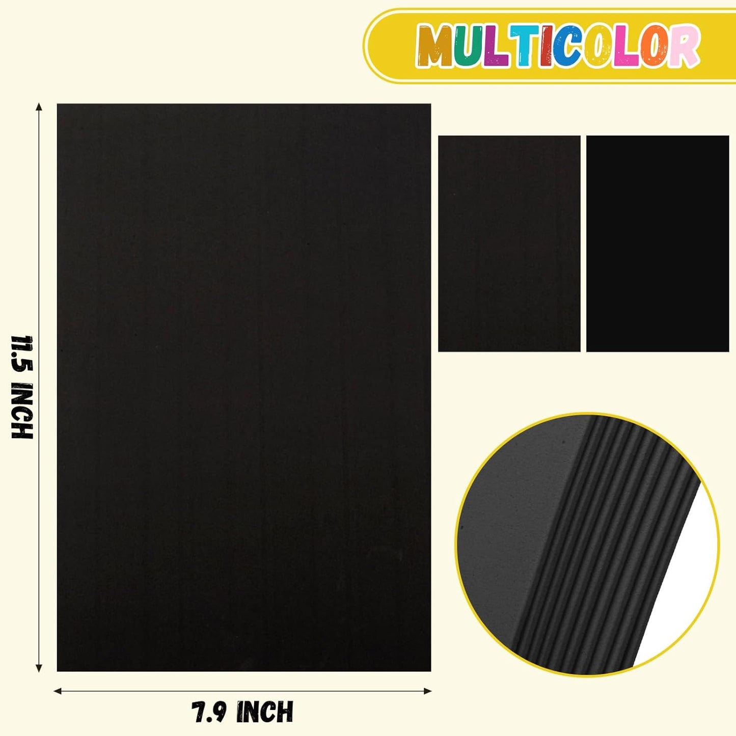 10 Pack Foam Sheets Craft 8 x 12 inch, Eva Color Foam Paper for Art Crafts Projects, Classrooms Scrapbook Gift DIY Cutters Card Party Decoration (Black)