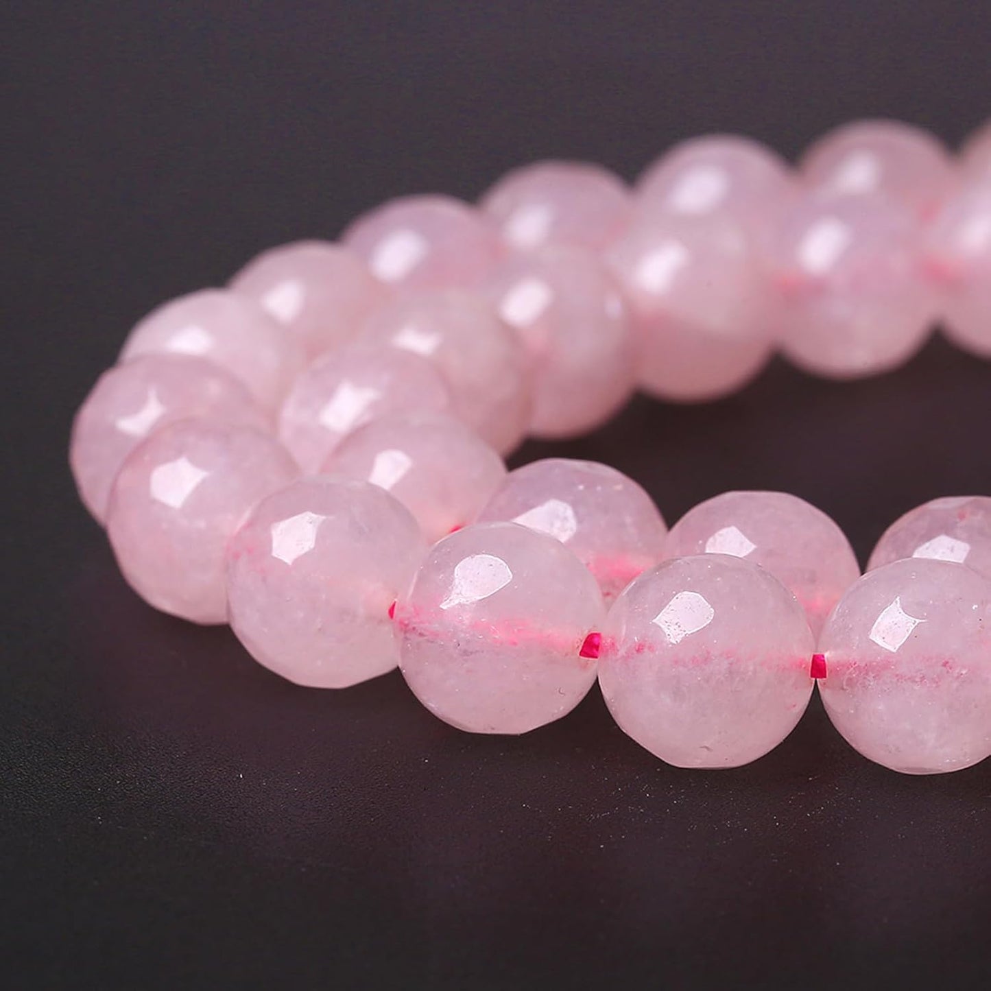 60pcs 6mm Natural Rose Pink Quartz Crystal Faceted Stone Beads for Jewelry Making Energy Healing Power Stone Beads DIY Bracelet Necklace Accessories 15" (6mm, Faceted Rose Quartz)