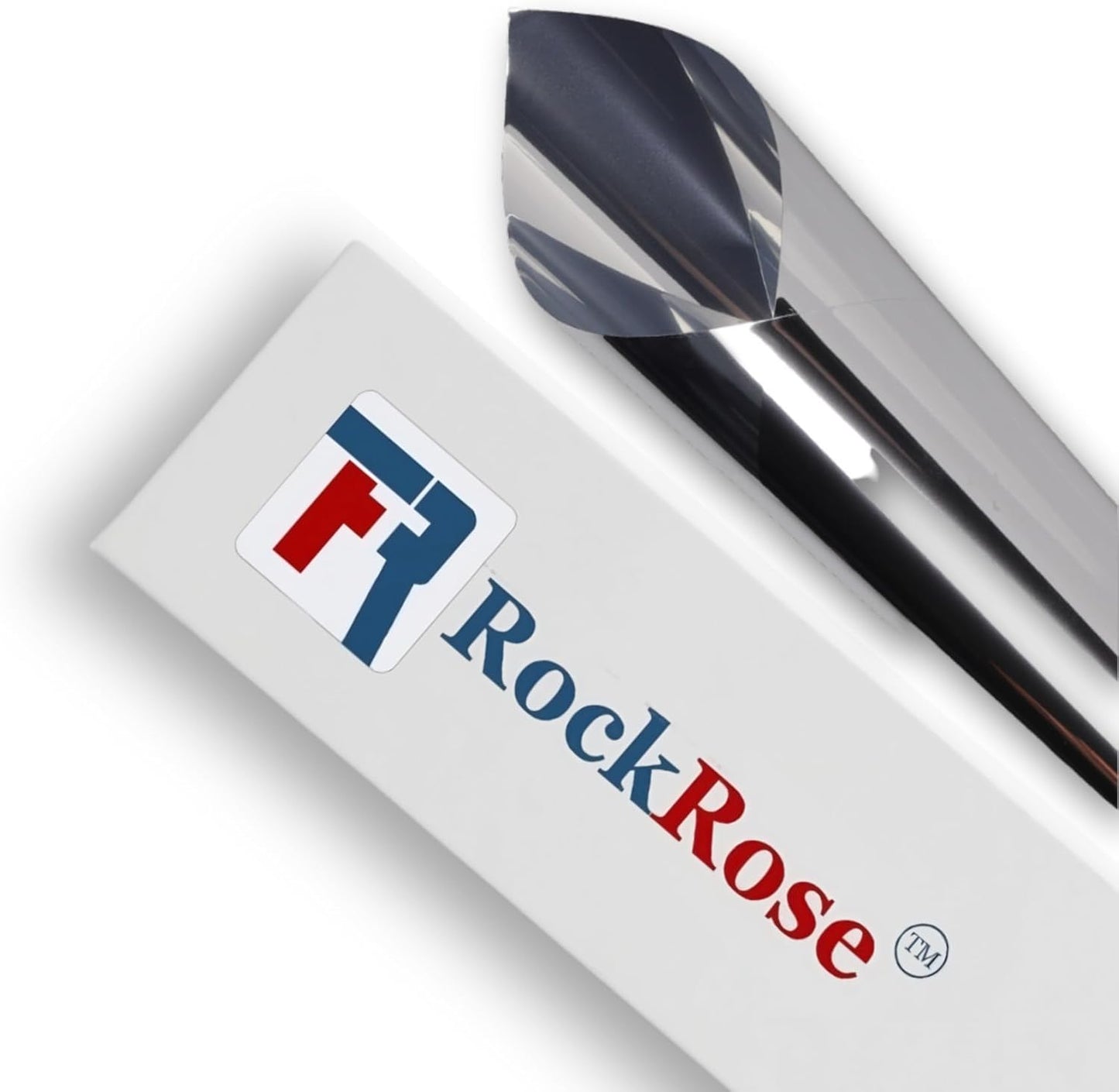 Rockrose Professional Home Window Tint Film – One Way Privacy Window Film for Home Offices Heat Blocker Reflective Adhesive Mirror Tint with 99% UV Block – Silver 36in x 15FT