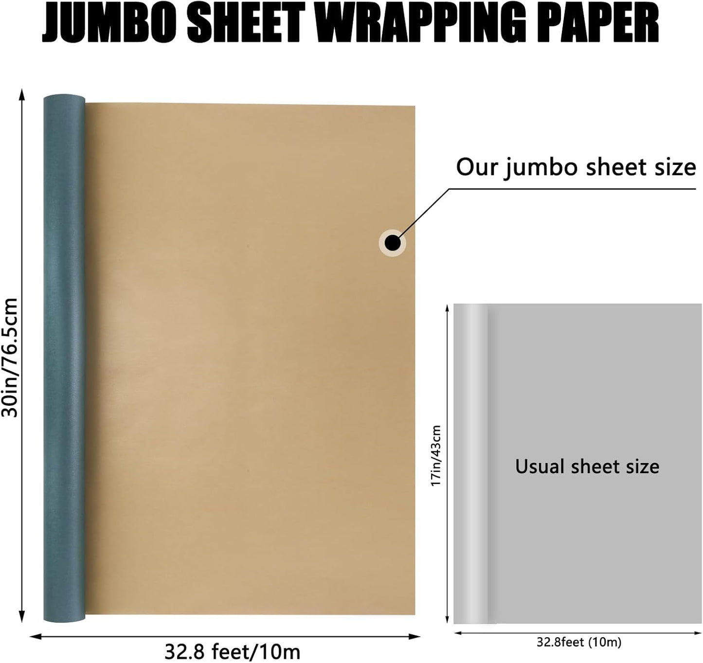 NESCCI Oversized Matte Wrapping Paper,Double Sided Solid Color Pearly-Lustre Paper,Gift Wrapping Paper,Perfect for Wedding,Valentine's Day,Birthday,Christmas,Baby Shower (30 Inches X 32.8 Feet)