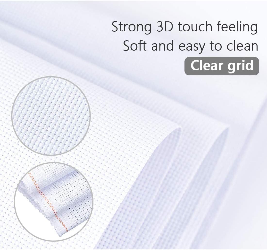 Cross Stitch Aida Fabric 14 Count, 59 by 39 Inch Large Size, Classic Reserve Cross Stitch Aida Cloth for Home DIY Embroidery Decoration