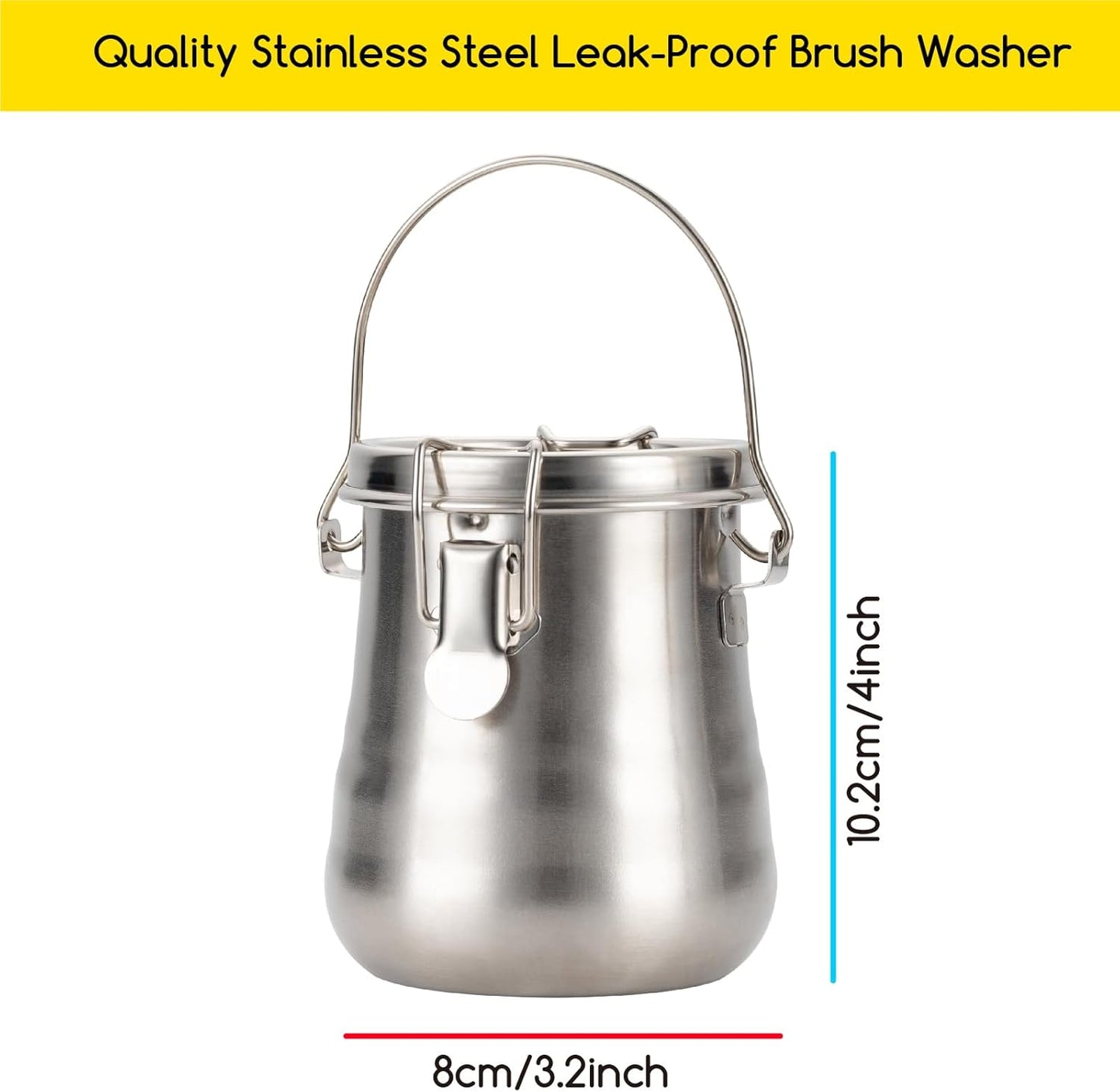 MEEDEN Portable Paint Brush Washer: Airtight Stainless Steel Artist Brush Cleaner for Oil & Acrylic Painting - Medium