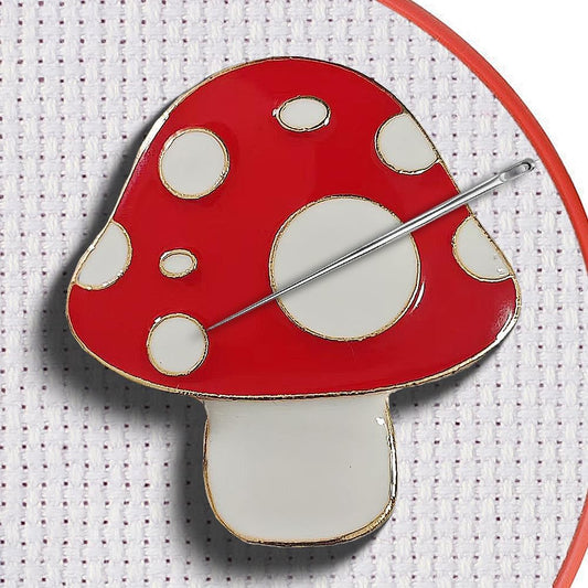 Magnetic Needle Minder Magnet Embroidery Accessories and Supplies Embroidery Needle Holder Cross Stitch Holder Needlework Supplies (Cardinal) (Mushroom)