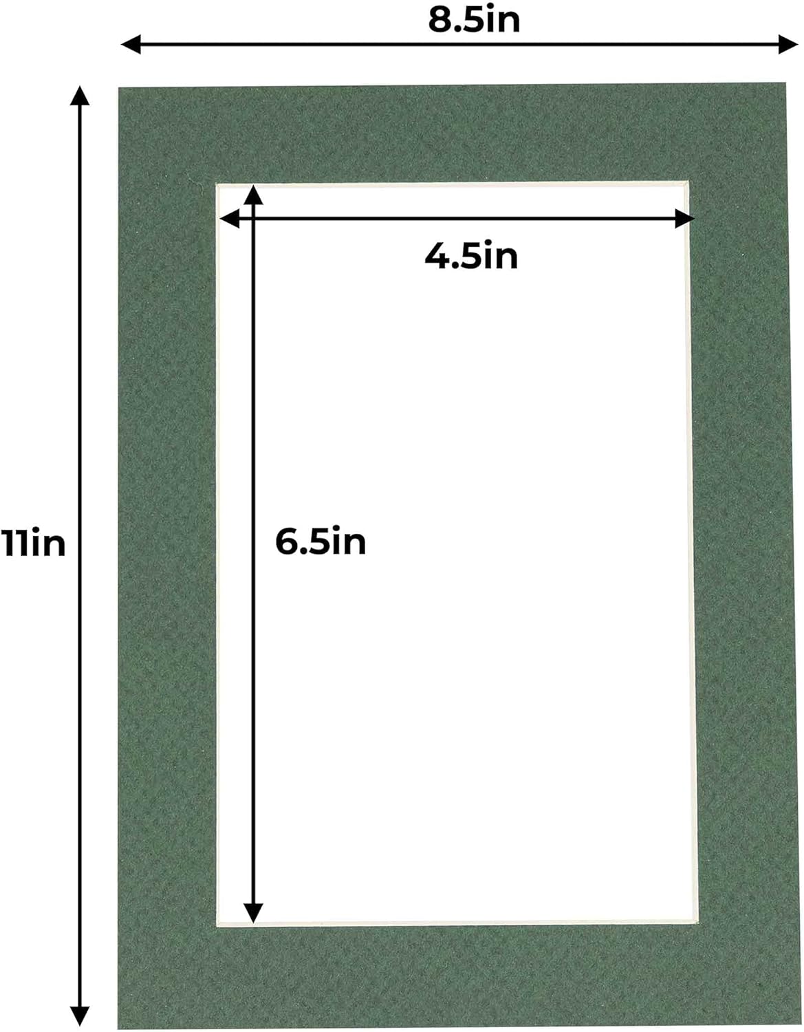 5x7 Mat for 8.5x11 Frame - Precut Mat Board Acid-Free Show Kit with Backing Board, and Clear Bags Hunter Green 5x7 Photo Matte Made to Fit a 8.5x11 Picture Frame Matboard for Framing, Pack of 1 Mat