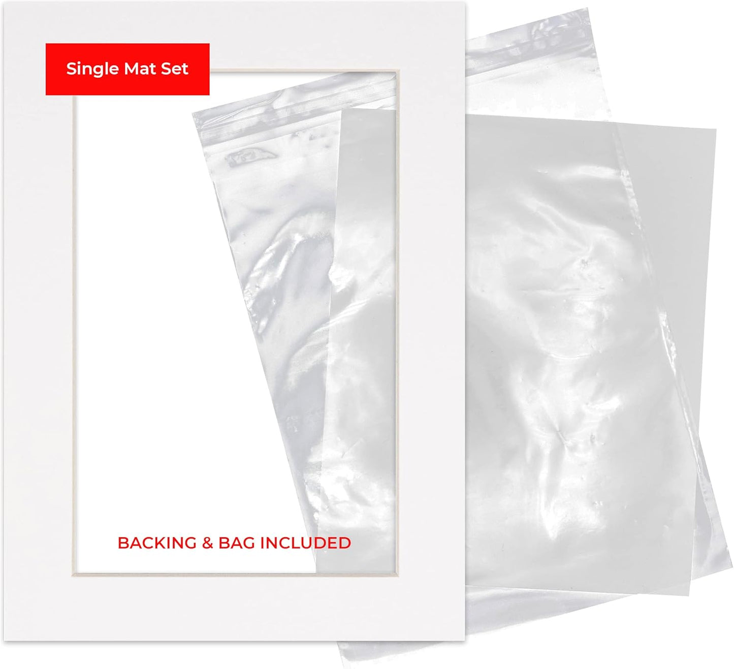 5.5x8.5 Mat for 8.5x11 Frame - Precut Mat Board Acid-Free Show Kit with Backing Board, and Clear Bags White 5.5x8.5 Photo Matte Made to Fit a 8.5x11 Picture Frame Matboard for Framing, Pack of 1 Mat