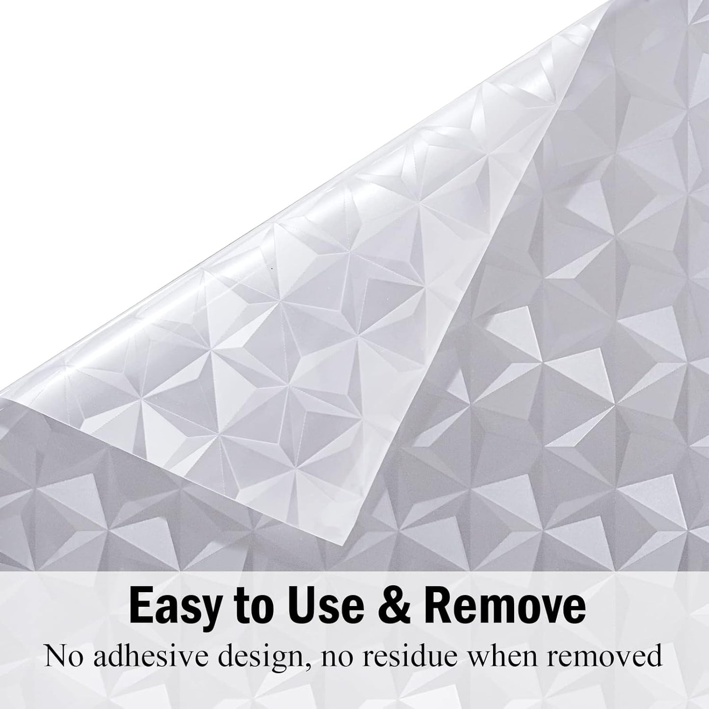 Niviy 3D No Glue Static Cling Window Films Privacy Cut Glass Window Sticker for Bathroom Office Kitchen Window Decor 35.4"x 78.7", Frosted