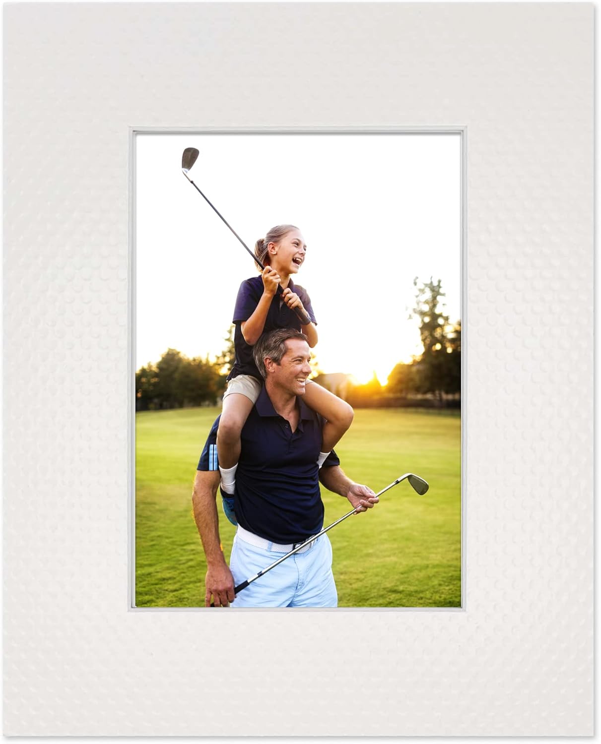 Pack of Ten 11x14 Mats Bevel Cut for 8.5x11 Photos - Acid Free Golf Ball Texture Precut Matboards for Pictures, Photos, Framing - 4-ply Thickness