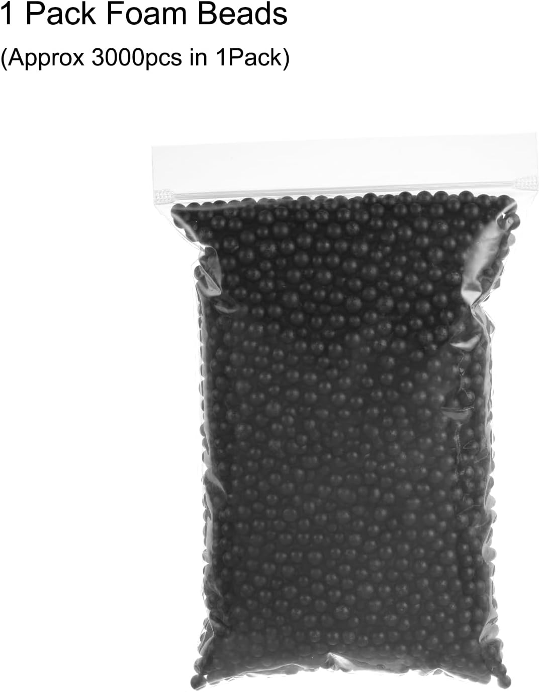 MECCANIXITY Foam Beads Foam Balls 7-9mm for Wedding and Party Decorations, Tiny Packing Balls, Arts DIY Crafts Supplies (Black,1 Pack Approx 3000pcs)