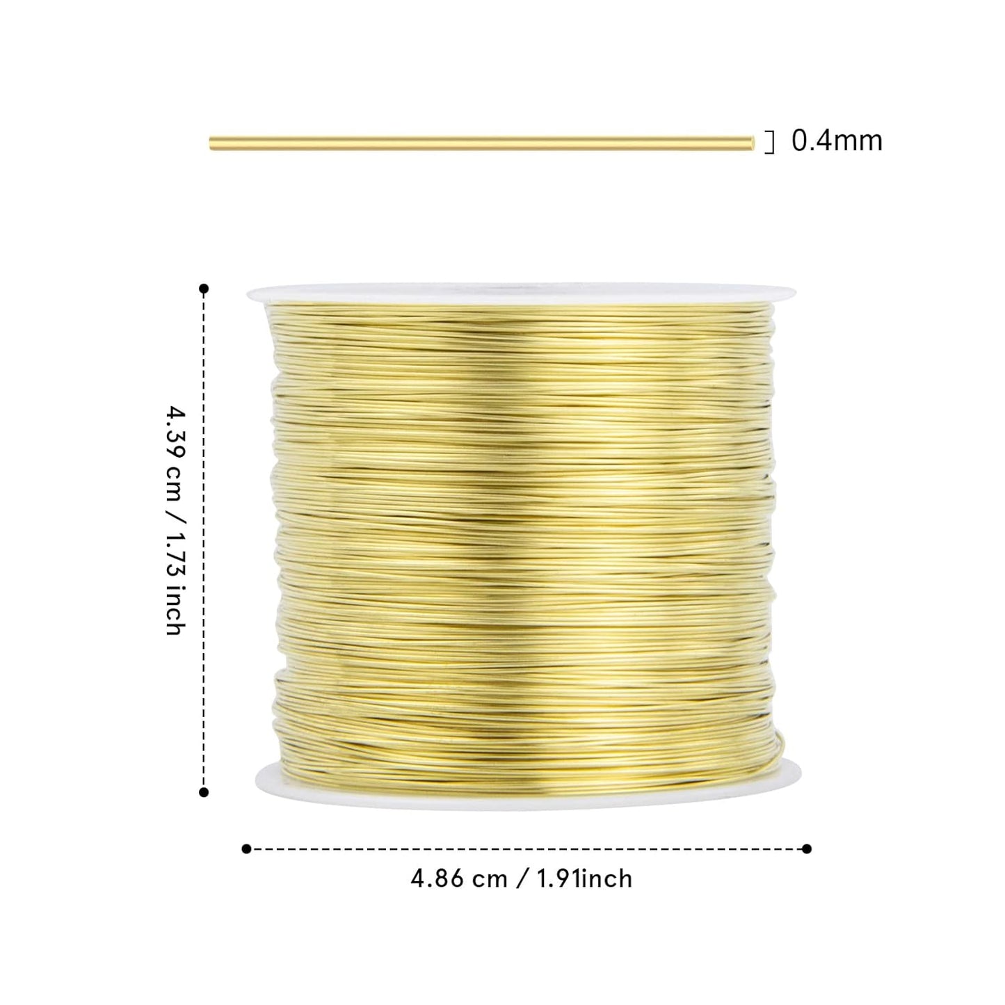 [328 Feet] 26 Gauge Craft Wire Jewelry Wire 100M/0.4mm Gold Plated Thin Brass Wire Soft Metal Wire Bulk for Jewelry Making
