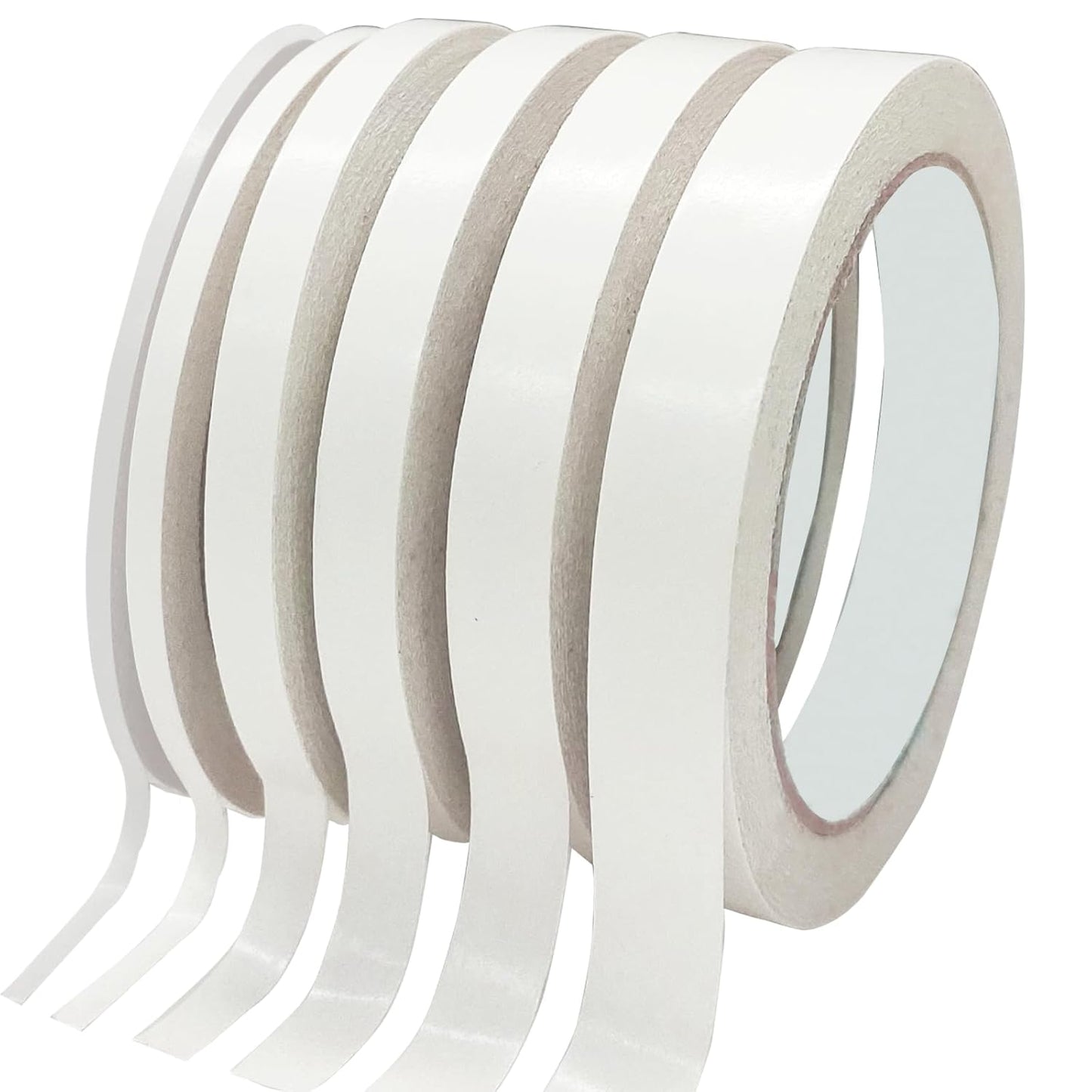 Double Sided Tape for Crafts, Double-Sided Tape for Arts, Scrapbook Supplies, Photography, Gifts Box, Scrapbooking, Card Making, Paper Backing, Tear-by-Hand, 6 Roll Heavy Duty Multi-Size Adhesive Tape