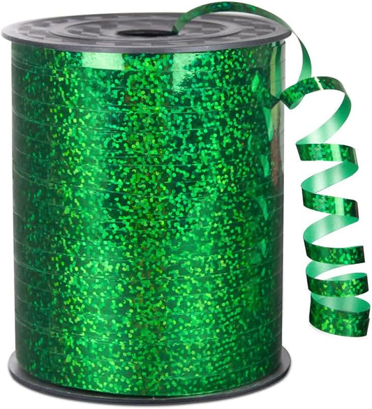 KMER LIFE Premium Green Shiny Curling Shiny Ribbon, 1/5" Wide x 500 Yards Christmas Curling Ribbons for Gift Wrapping, Party Decoration, Balloon String, Ribbons for Florist Flower (1 Roll)
