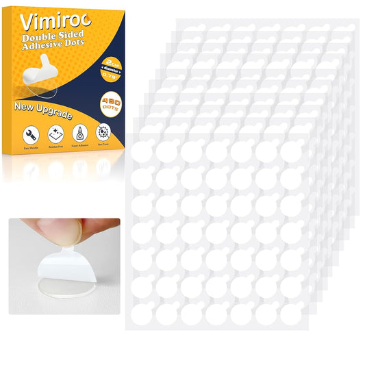 Double Sided Sticky Tack – 490pcs Easy to Peel Sticky Dot,Clear Removable Balloon Glue Poster Dots for Crafts, Posters, Balloons, and DIY Projects