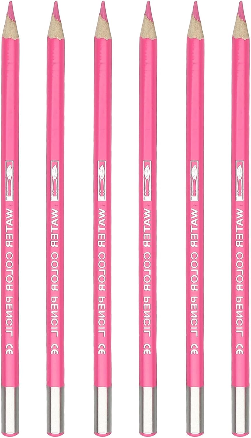 PATIKIL Watercolor Pencil, 6Pcs Water Soluble Pencils for Blending, Coloring, Sketch Drawing, Painting, Pale Pink