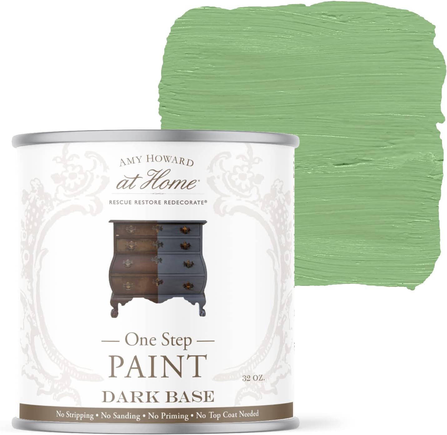 AMY HOWARD AT HOME Chalk-Based One Step Paint for Furniture, Cabinetry, Decor, Finish, and More | No Stripping, Sanding, or Priming | Dark Base | 16 Ounce | Easy Street