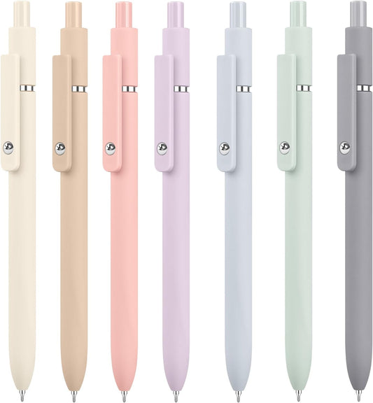 Vanhench 7Pcs 0.5mm Black Ink Gel Pens Quick Dry with Soft Silicone Touch Barrel & Fidget Stress Ball, Multifunction Writing, Fine Point Smooth Writing Pens, Nurse School Supplies