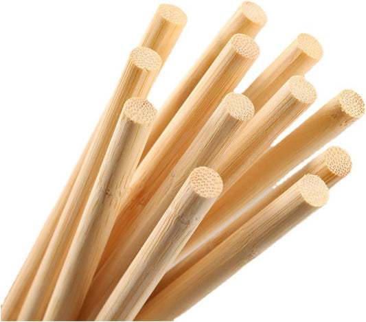HOPELF 100PCS Dowel Rods - 3/8 x 12 Inch Bamboo Sticks - For Crafts, Wooden Dowel Assortment