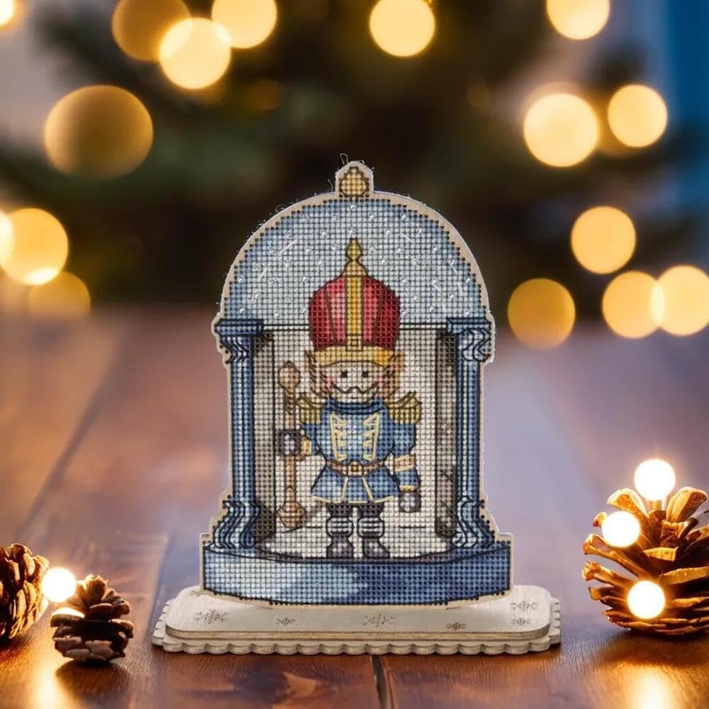 Wonderland Crafts Christmas Soldier Cross-Stitch kit on Wood FLW-049