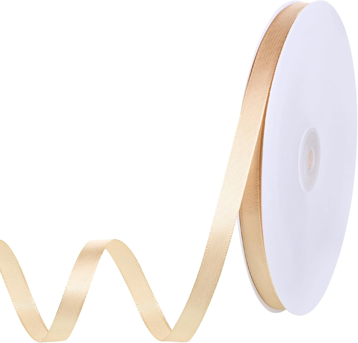 120 Yards Champagne Ribbon 3/8 Inch Thin Gold Satin Ribbon Craft Fabric Christmas Ribbons for Hair Bow Making Gift Wrapping Floral Bouquet Party Birthday Graduate Gift 2025 Decorations