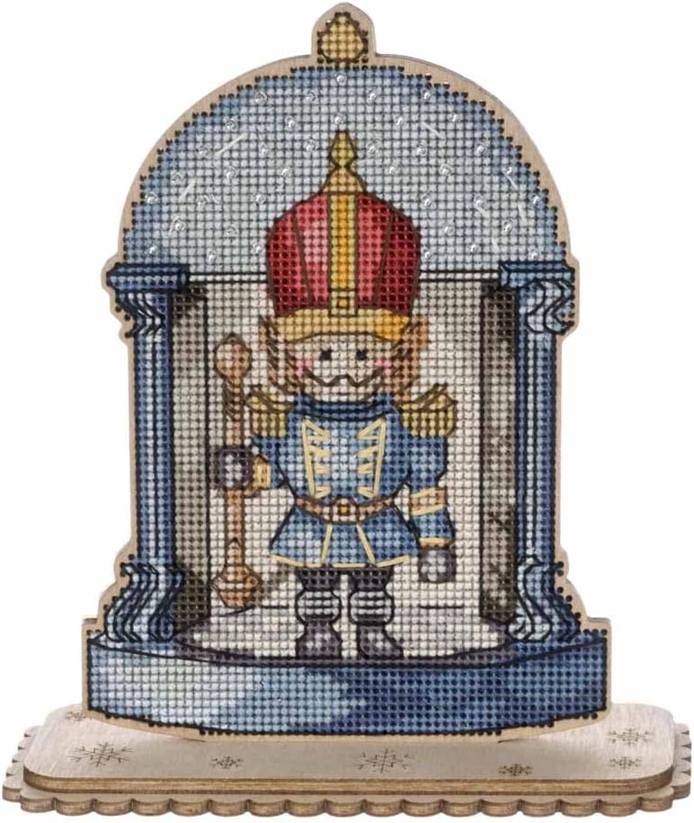 Wonderland Crafts Christmas Soldier Cross-Stitch kit on Wood FLW-049
