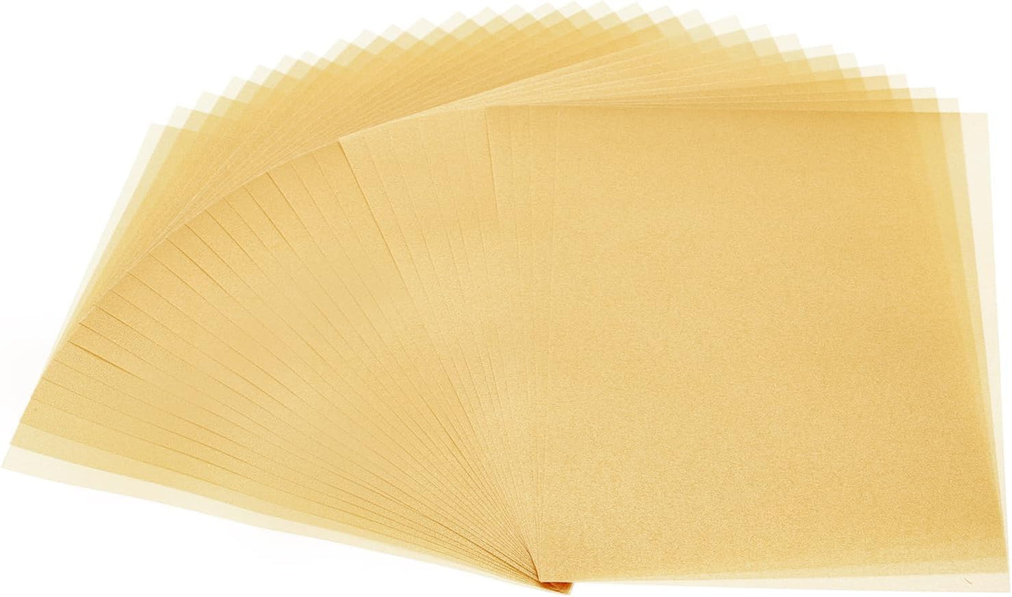PATIKIL 60 Sheets Yellow Vellum Paper 4.25x5.5, Translucent Paper 100GSM for Invitations, Laser Inkjet Printing, Arts & Crafts