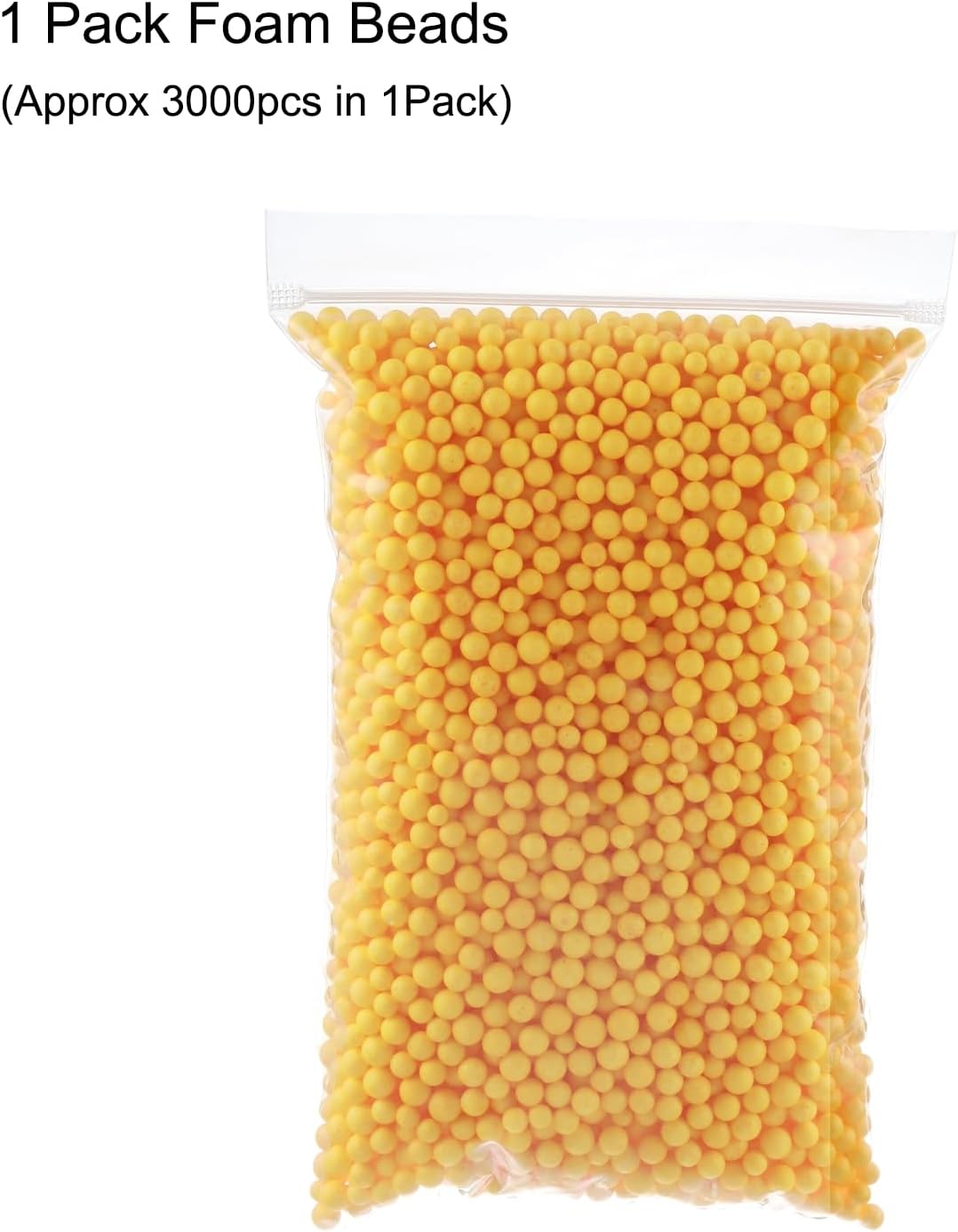 MECCANIXITY Foam Beads Foam Balls 7-9mm for Wedding and Party Decorations, Tiny Packing Balls, Arts DIY Crafts Supplies (Dark Yellow,1 Pack Approx 3000pcs)