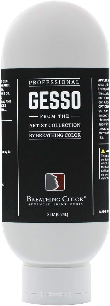 White Gesso Canvas Primer 8 oz Give Your Art The Ultimate Base Prime! Keep Paint from Absorbing! Whether Acrylics, Oils, Watercolors or Pastels, Make Every Painting Look its Absolute Best