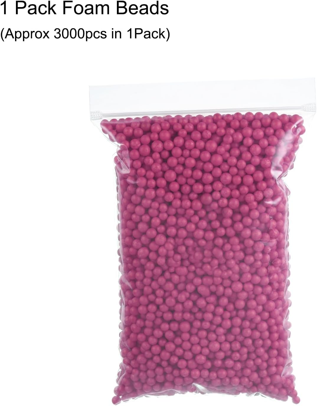 MECCANIXITY Foam Beads Foam Balls 7-9mm for Wedding and Party Decorations, Tiny Packing Balls, Arts DIY Crafts Supplies (Rose Red,1 Pack Approx 3000pcs)