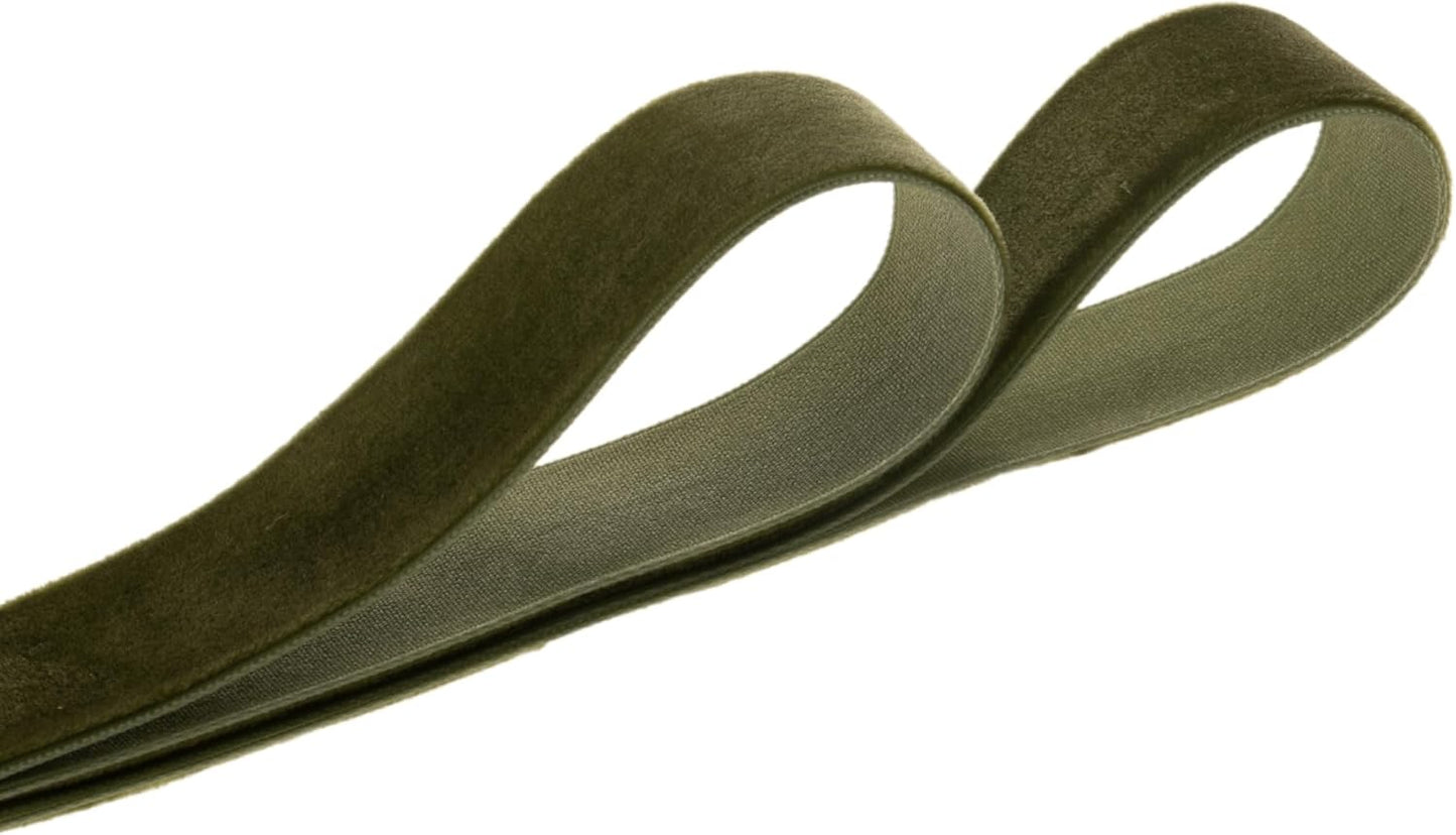 Vintage Moss Green Velvet Ribbon Christmas Ribbon for Gift Wrapping Crafts Christmas Tree Ornaments Garland Decorations, 1-1/2 Inch X 25Yd