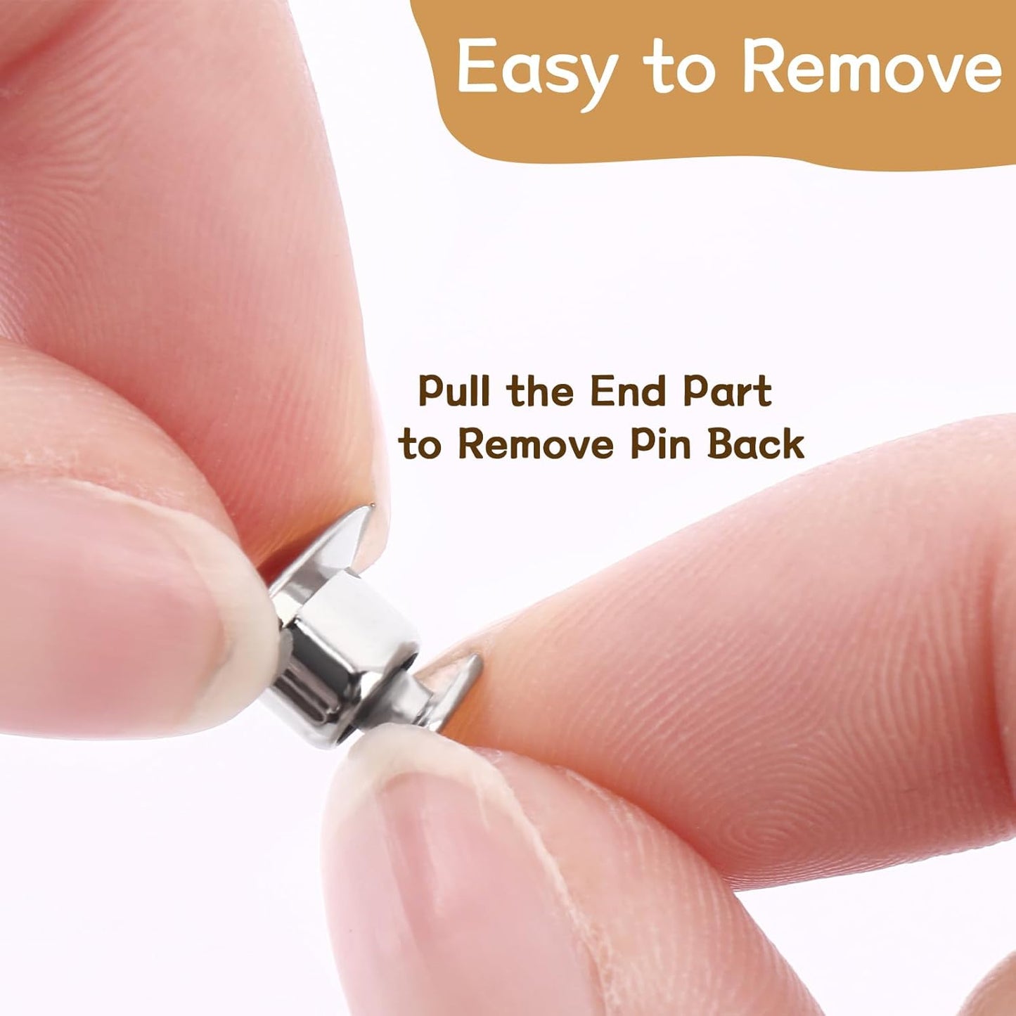 DECYOOL 100PCS Metal Locking Pin Backs, Pin Keepers Clasp Pin Backs Locking Buckles for Brooch DIY Crafts Badges Enamel Lapel Needles Pin Lock