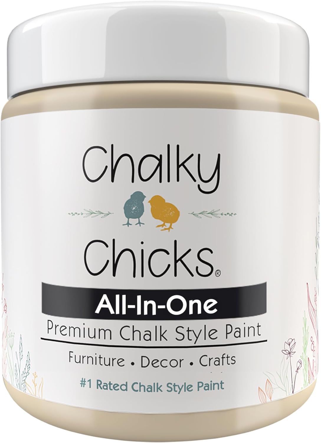 Chalky Chicks All-in-One Chalk Paint for Furniture or Cabinet - 8 Fl Oz - Matte Finish Daisy (Light Yellow) for Metal, Wood Furniture Paint - No Sanding All-in-One for Home Decor & Crafts, USA Made