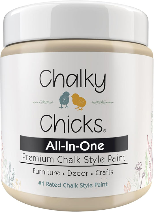 Chalky Chicks All-in-One Chalk Paint for Furniture or Cabinet - 8 Fl Oz - Matte Finish Daisy (Light Yellow) for Metal, Wood Furniture Paint - No Sanding All-in-One for Home Decor & Crafts, USA Made