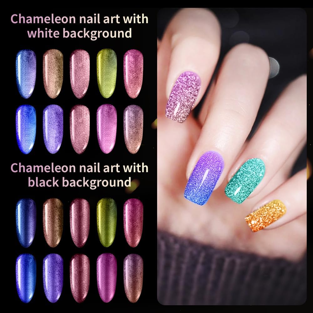 10 Colors Chameleon Mica Powder Color Shift Pigment Powder for Epoxy Resin Painting Soap Making Bath Bombs Candle Making Slime(0.1oz/jar)