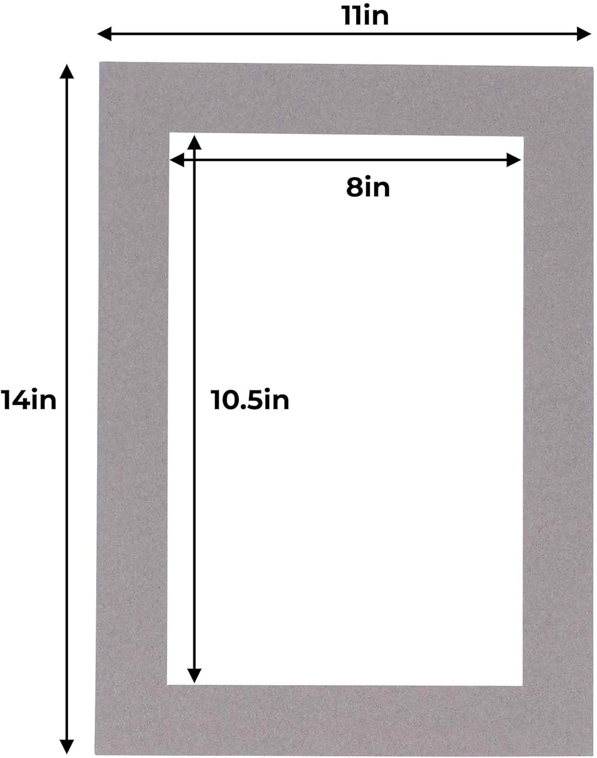 11x14 Mat for 8.5x11 Photo - Precut Charcoal Picture Matboard for Frames Measuring 11 x 14 Inches - Bevel Cut Matte to Display Art Measuring 8.5 x 11 Inches - Acid Free ONE MAT