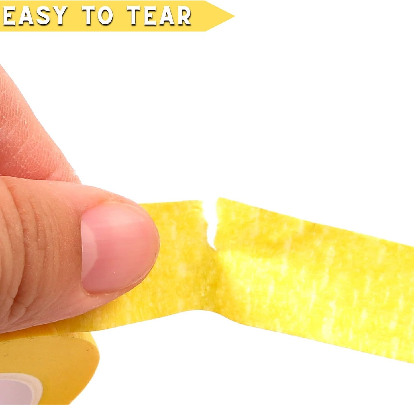 5 Rolls Pinstripe Tape - Masking Tape 1/16", 1/8", 1/4", 1/2", 3/4" - Thin Painters Masking Automotive Tape for DIY, Car, Auto, Paint, Art, Tumblers (Yellow)