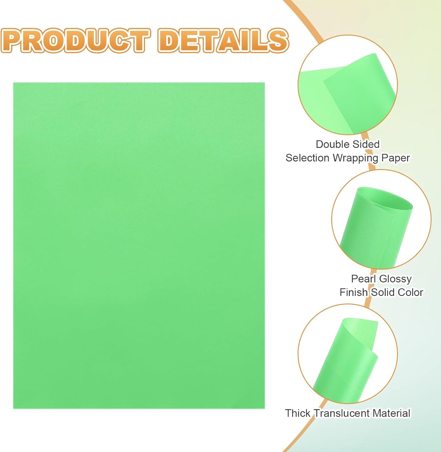 MECCANIXITY 60 Sheet Colored Vellum Paper 8.5" x 11", 100gsm Translucent Printable Vellum Sheets for Printing Wedding Invitations Inkjet Laser Printer, Green