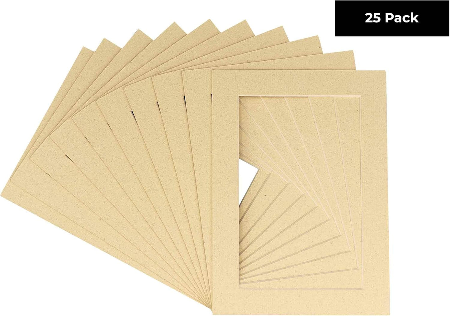 11x14 Mat for 8.5x11 Photo - Precut Tan Picture Matboard for Frames Measuring 11 x 14 Inches - Bevel Cut Matte to Display Art Measuring 8.5 x 11 Inches - Acid Free Pack of 25 MATS