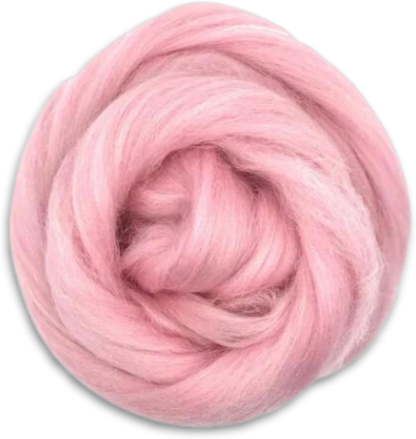 Revolution Fibers Dyed Corriedale Wool | 8.2 Ounces of Premium Combed Wool Top | 26 Micron, 100% Pure Corriedale Wool Roving, Ethically Sourced (Candy Floss Pink)