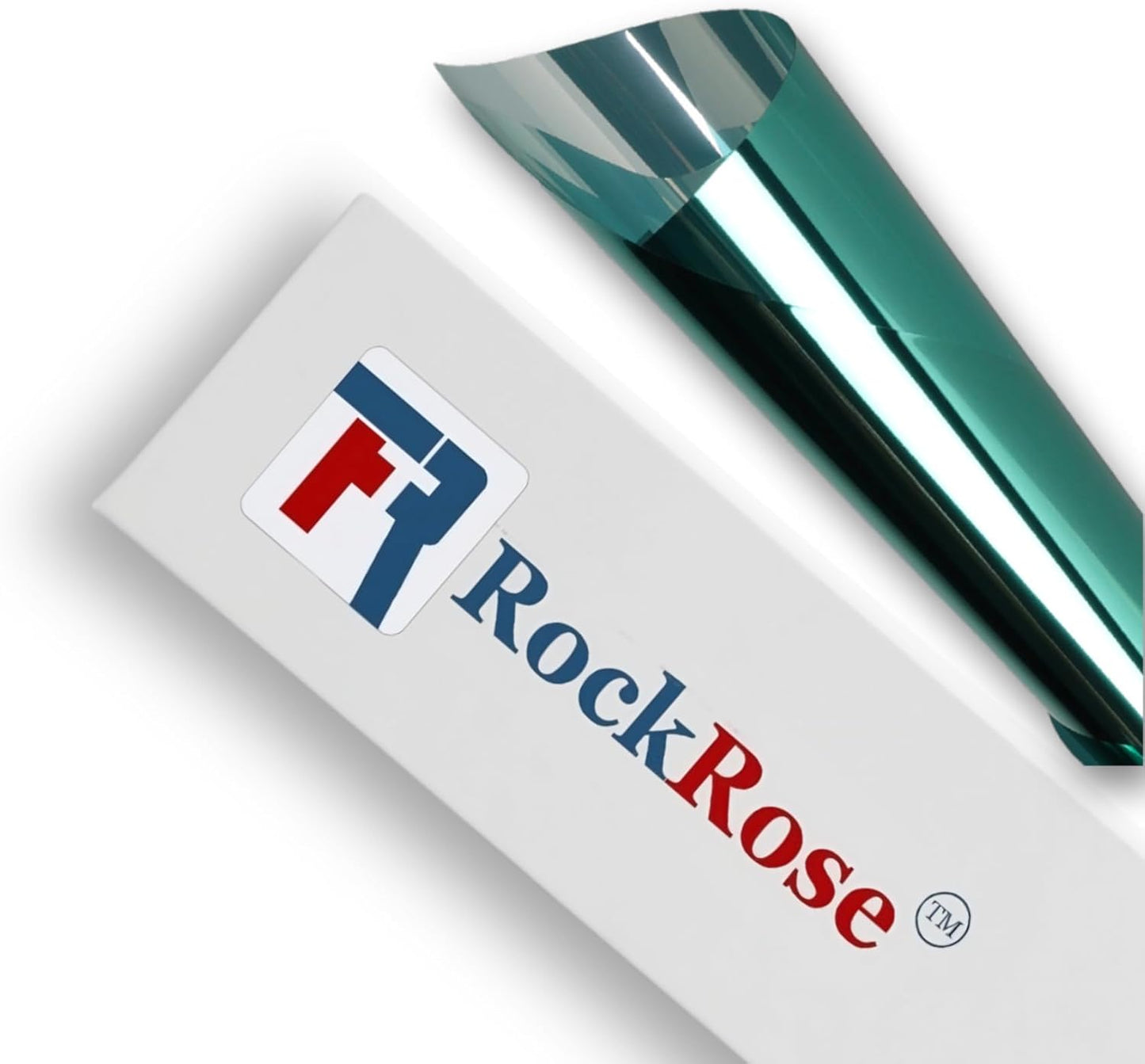 Rockrose Professional Window Tint for Home – One Way Privacy Window Film for Home Offices Heat Blocker Reflective Adhesive Mirror Tint with 99% UV Block – Green-Silver 36in x 25FT