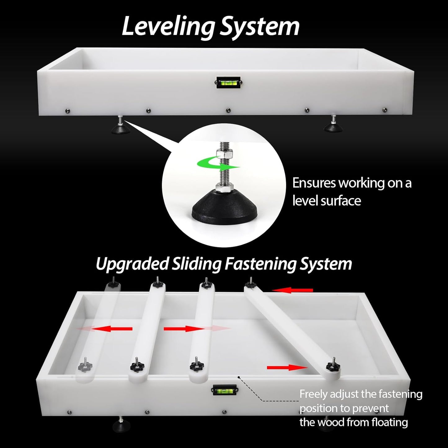 Large Reusable Epoxy Resin Mold 64×32×3 Adjustable Clamping System – Ideal Resin Molds for Coffee Tables, Trays, Cutting Boards & DIY Projects