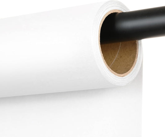 Seamless Photography Background Paper Roll, Blue Photo Paper Backdrop for Photography, Video and Streaming (Artic White, 53" x16')