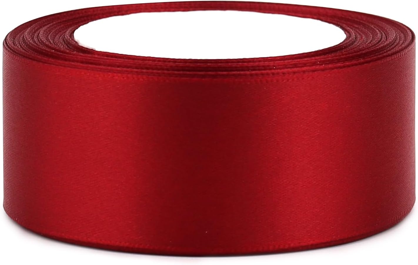 Deep red Solid Satin Ribbon 1-1/2 Inch 25 Yards Solid Polyester Fabric Ribbon for Gift Wrapping Wedding Christmas Baby Shower Birthday Party Decoration Handmade Immortal Flower Craft