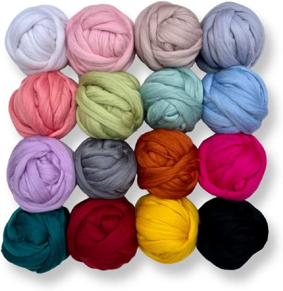 Revolution Fibers Dyed Corriedale Wool | 8.2 Ounces of Premium Combed Wool Top | 26 Micron, 100% Pure Corriedale Wool Roving, Ethically Sourced (Teal Green)